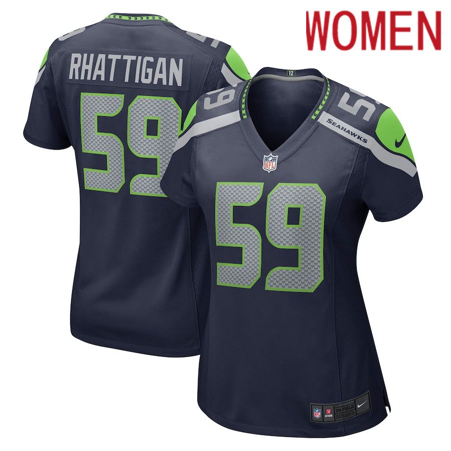 Women Seattle Seahawks 59 Jon Rhattigan Nike College Navy Game NFL Jersey